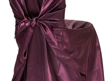 Eggplant Satin Chair Cover