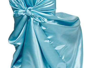 Turquoise Satin Chair Cover