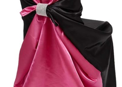 Hot Pink/Black Chair Satin Cover