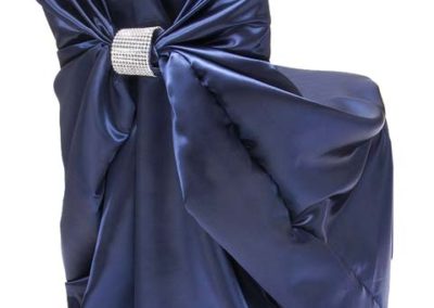 Navy Satin Chair Cover