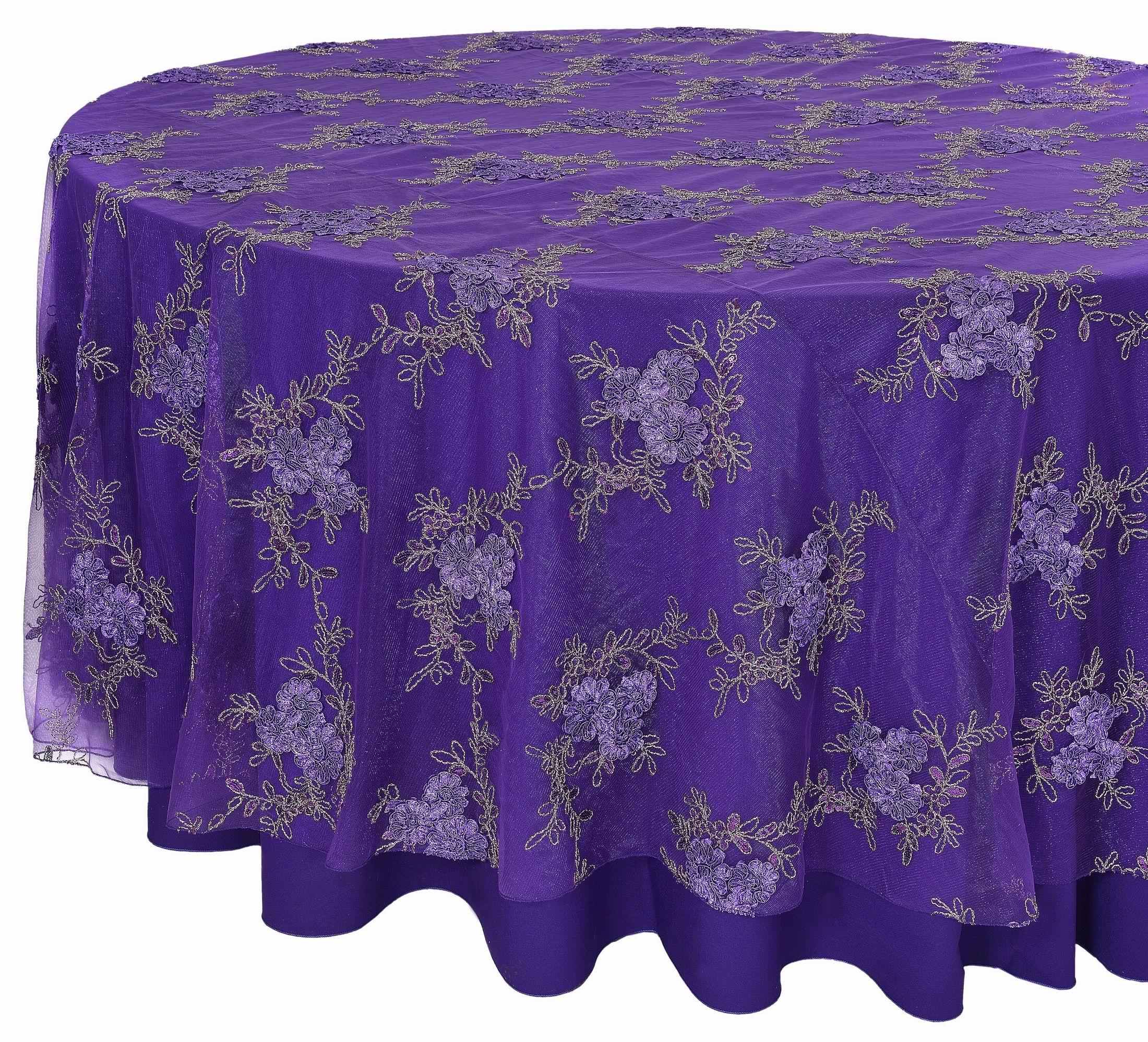 Purple Floral Lace Overlay