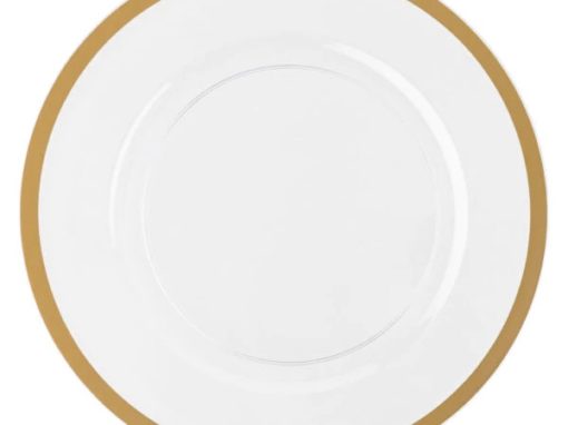 Gold Rim Glass Charger Plate