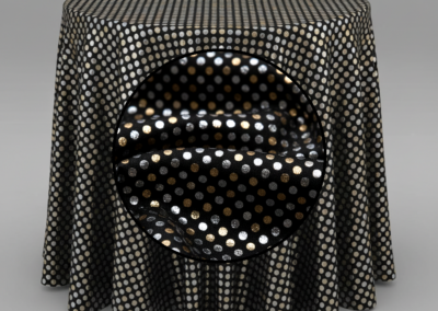Champagne and Silver Dots Black