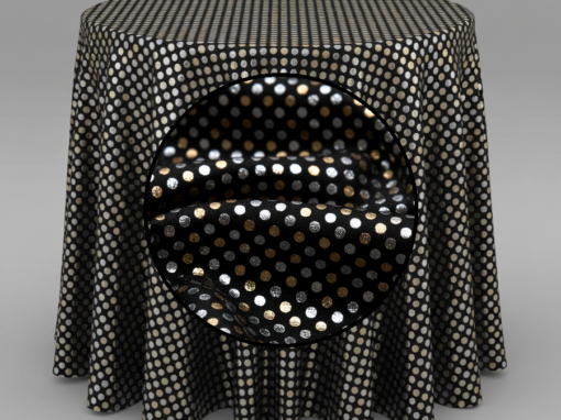 Champagne and Silver Dots Black