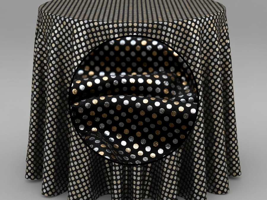 Champagne and Silver Dots Black