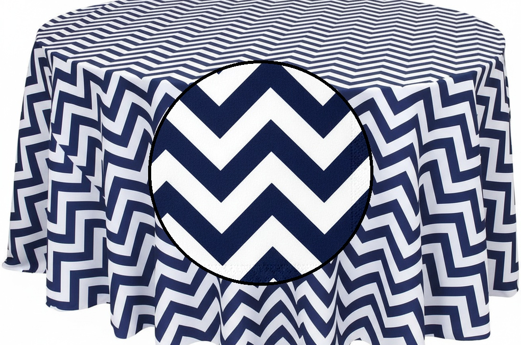 Navy Chevron Poly