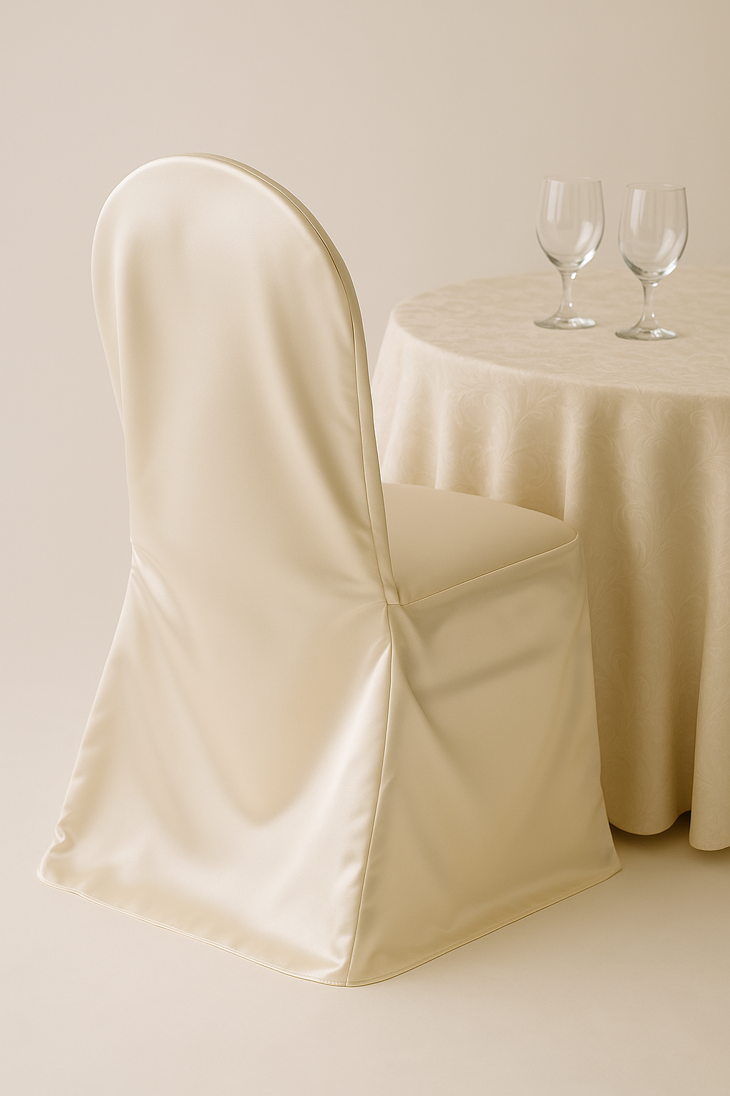 talkofthetable_chaircover Champagne Pinchweel