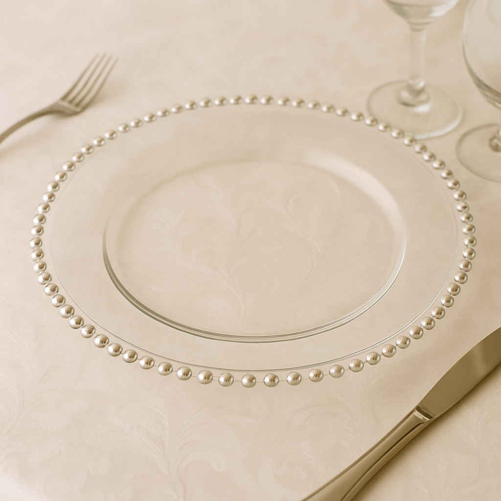 talkofthetable_chargerplates Gold Rim Charger Plate